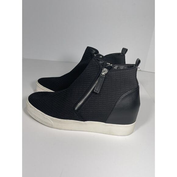 Steve Madden Womens Loxley Black Mesh Wedge High Top Sneaker Zip Sz 10 M NEW** - Picture 9 of 10